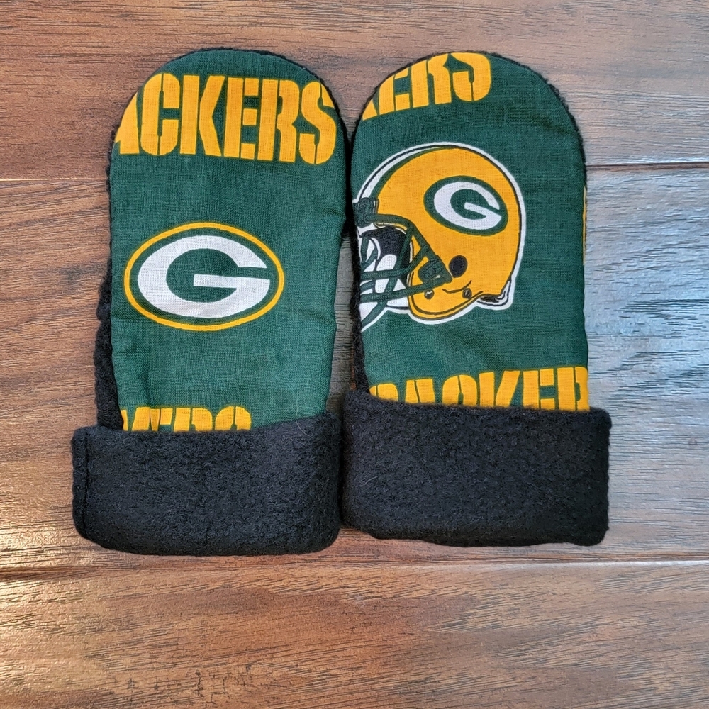 Wisconsin Green Bay Packers NFL Fabric Fleece Kids Mittens